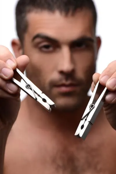Tom Of Finland Bros Pin Stainless Steel Nipple Clamps Tom of Finland Dildos Tom Of Finland Bros Pin Stainless Steel Nipple Clamps Tom of Finland Dildos