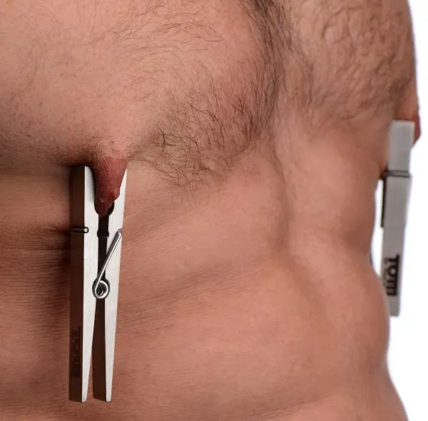 Tom Of Finland Bros Pin Stainless Steel Nipple Clamps Tom of Finland Dildos Tom Of Finland Bros Pin Stainless Steel Nipple Clamps Tom of Finland Dildos