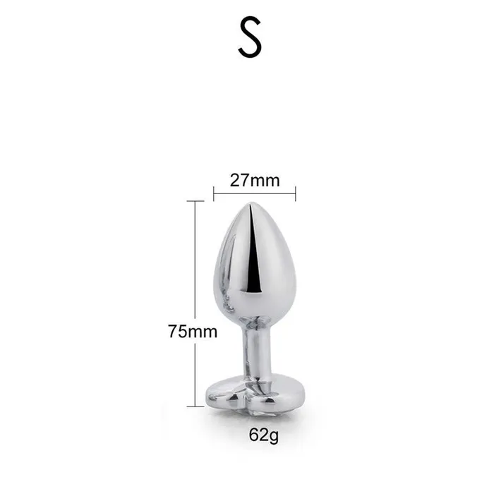Anal Purple Lavender Metal Butt Plug with Purple Crystal Latetobed