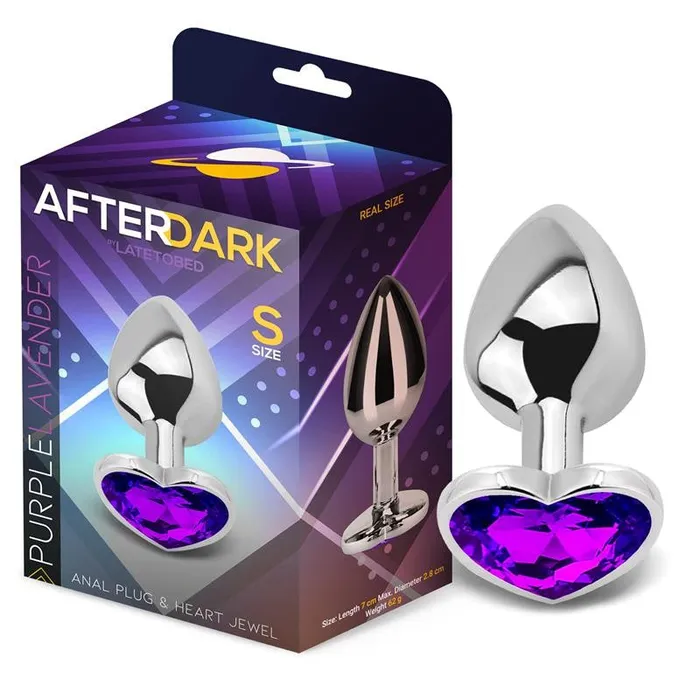 Anal Purple Lavender Metal Butt Plug with Purple Crystal Latetobed