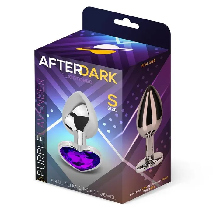 Anal Purple Lavender Metal Butt Plug with Purple Crystal Latetobed