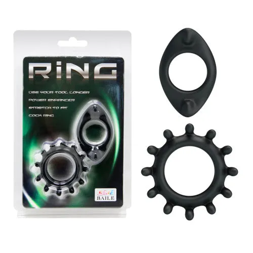 Baile Sex Toy Male Sex Toys Set Stretchy Silicone Penis Rings