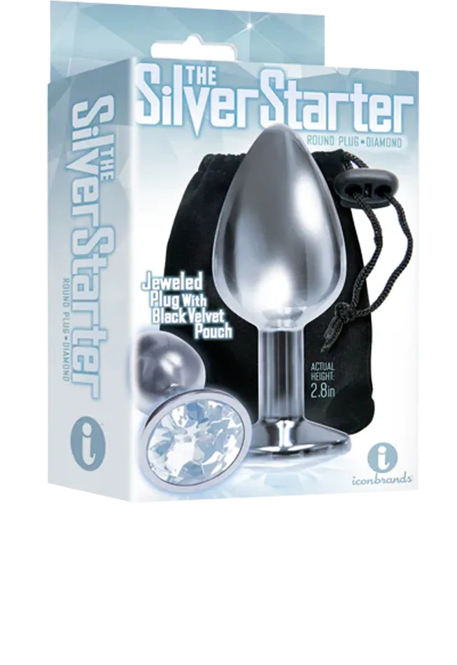 Icon Brands Anal Silver Starter Violet Round Jewel