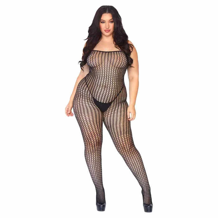 iloveexcitement Bodystockings Playsuits Leg Avenue Crochet Net Crotchless Bodystocking