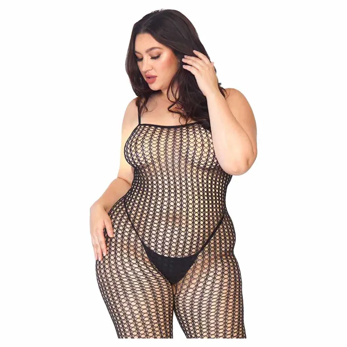 iloveexcitement Bodystockings Playsuits Leg Avenue Crochet Net Crotchless Bodystocking