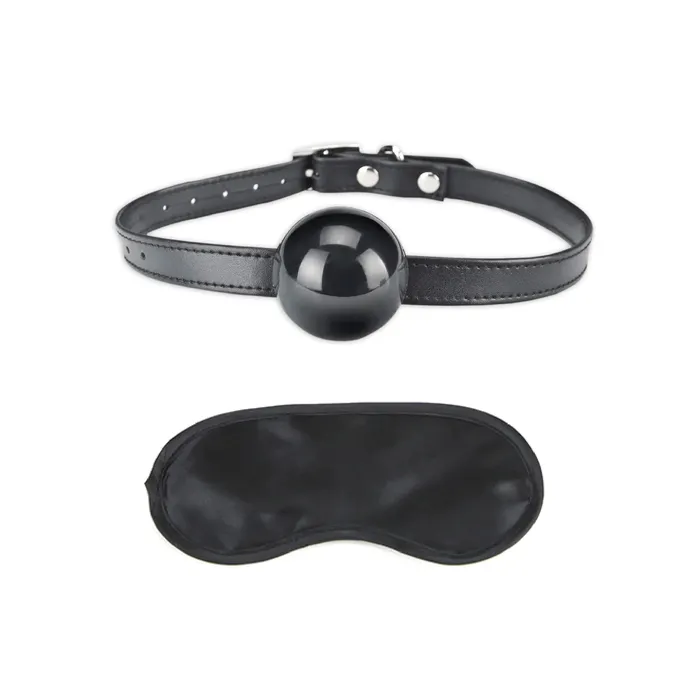 Male Sex Toys Lux Fetish Silicone Ball Gag with Blindfold Lux Fetish