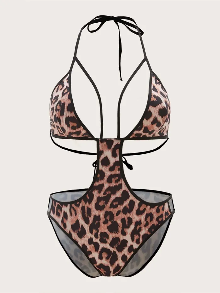Plus Leopard Cutout Teddy Bodysuit SHEIN Teddies And Bodies