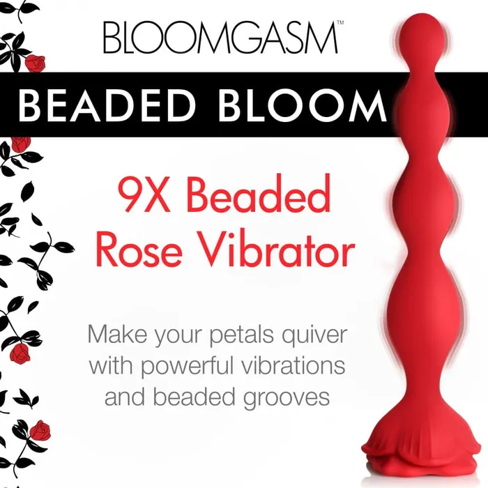XR Brands Female Sex Toys Bloomgasm Beaded Silicone Rose Vibrator XR Brands Female Sex Toys Bloomgasm Beaded Silicone Rose Vibrator