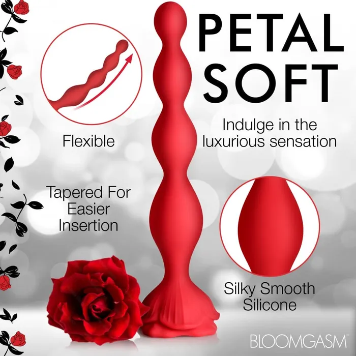 XR Brands Female Sex Toys Bloomgasm Beaded Silicone Rose Vibrator XR Brands Female Sex Toys Bloomgasm Beaded Silicone Rose Vibrator