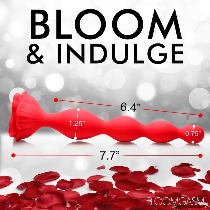 XR Brands Female Sex Toys Bloomgasm Beaded Silicone Rose Vibrator XR Brands Female Sex Toys Bloomgasm Beaded Silicone Rose Vibrator
