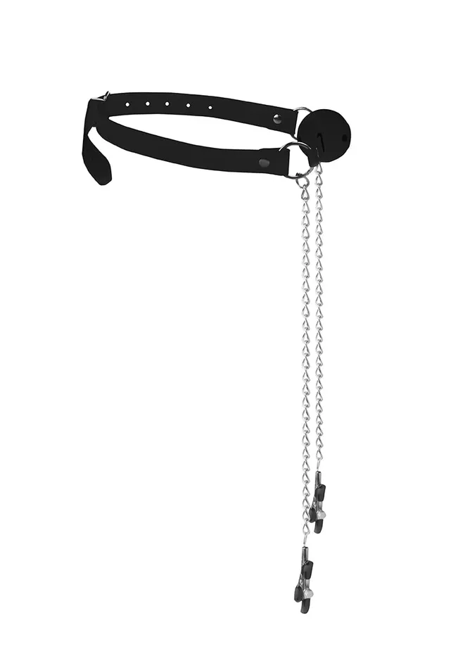 Breathable Ball Gag With Nipple Clamps Shots America Male Sex Toys