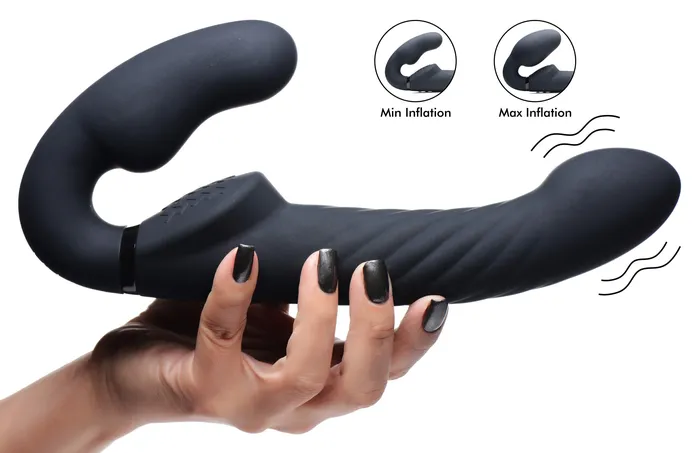 Female Sex Toys XR Brands Inflatable Vibrating Silicone Strapless Strapon