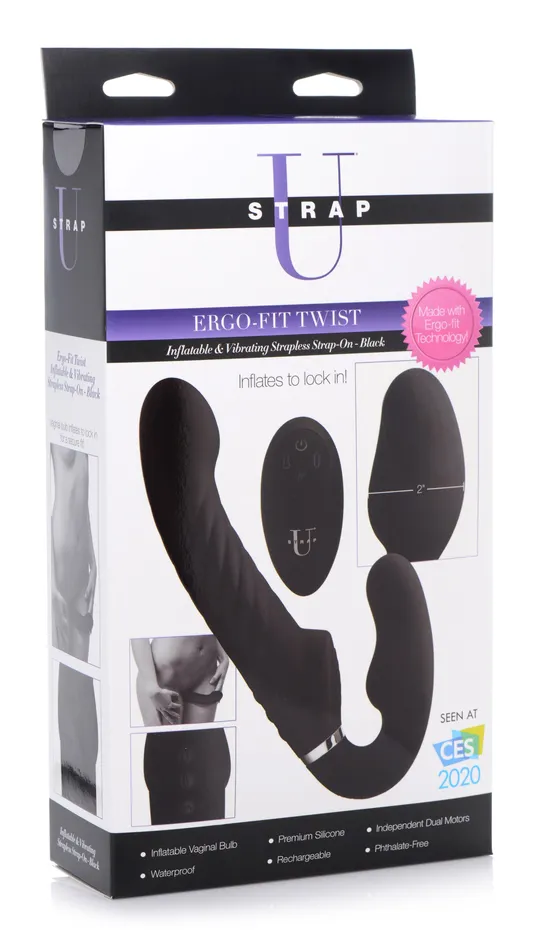 Female Sex Toys XR Brands Inflatable Vibrating Silicone Strapless Strapon