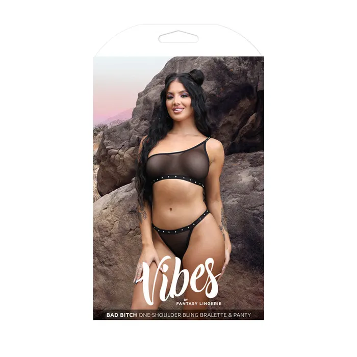 Vibrators Vibes Vibes Bad Bitch OneShoulder Crop Top Panty