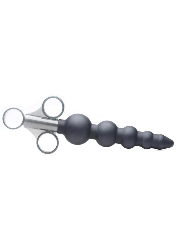 Anal XR Brands Master Series Silicone Graduated Beads Lubricant Launcher Black