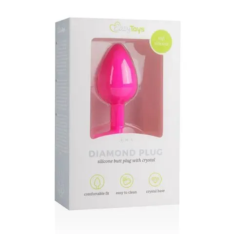 EasyToys Anal Silicone Diamond Plug Pink