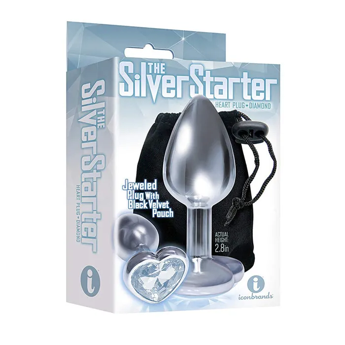 Anal The 9S Silver Starter Heart Plug Diamnd Icon Brands Inc