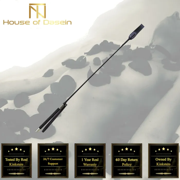 Crops Black Thin Leather Spanking Impact Play Riding Crop Bondage Bdsm Restraints House of Dasein Restraints