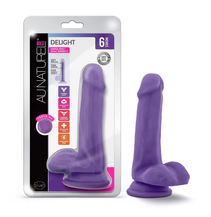 Dildos Au Naturel Bold Delight 6 In Dildo Purple Blush Novelties