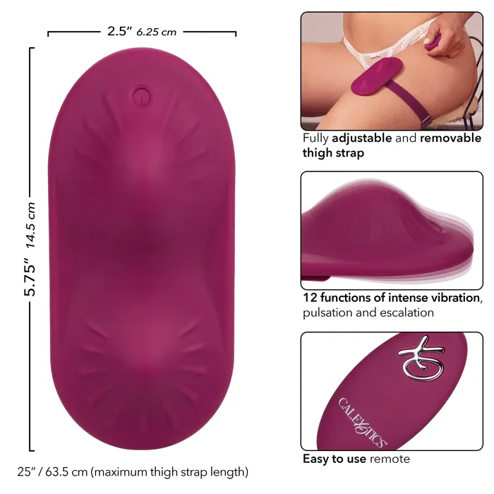 Female Sex Toys CalExotics Dual Rider Strapon Grinding Pad with Remote Control