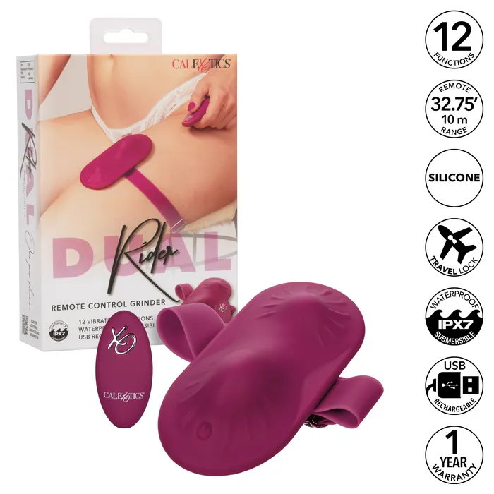 Female Sex Toys CalExotics Dual Rider Strapon Grinding Pad with Remote Control