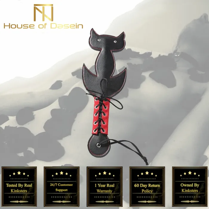 House of Dasein Paddles Bdsm Novelty Spanking Cat Paddle Lace Up Handle Kitten Kink Fetish Couples