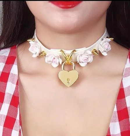 House of Dasein Vibrators Collars Leashes Rose Locket Collar Ddlg Littles Kawaii Accessories