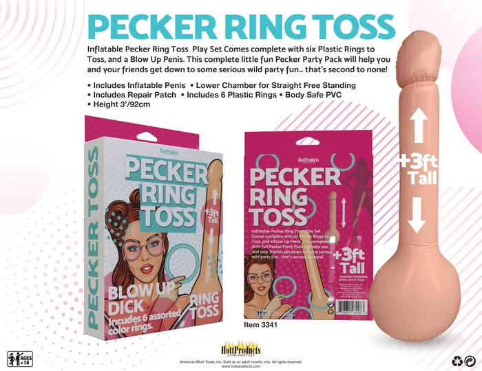 Male Sex Toys Hott Products Inflatable Pecker Ring Toss