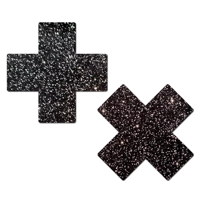 PASTEASE Plus X Sparkle Black Plus Nipple Pasties Anal
