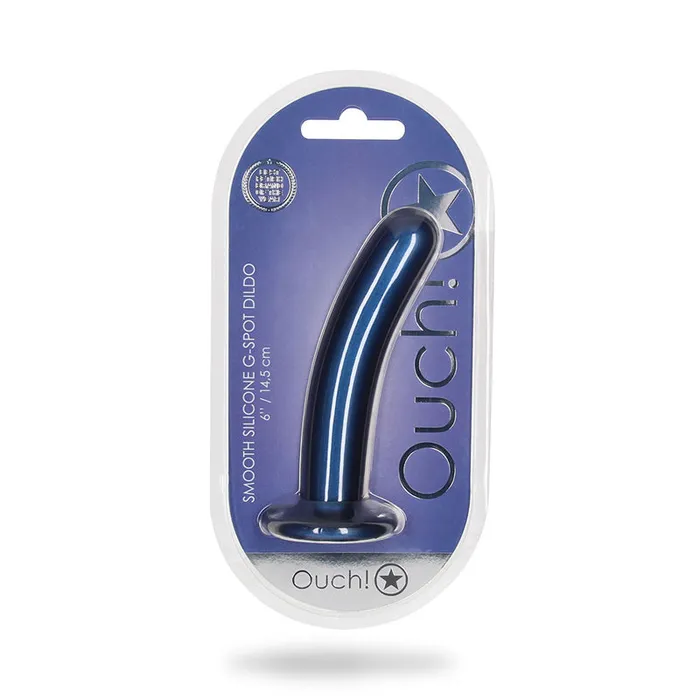 Shots America Llc Dildos Shots Ouch Smooth Sili 6In Gspot Metblu
