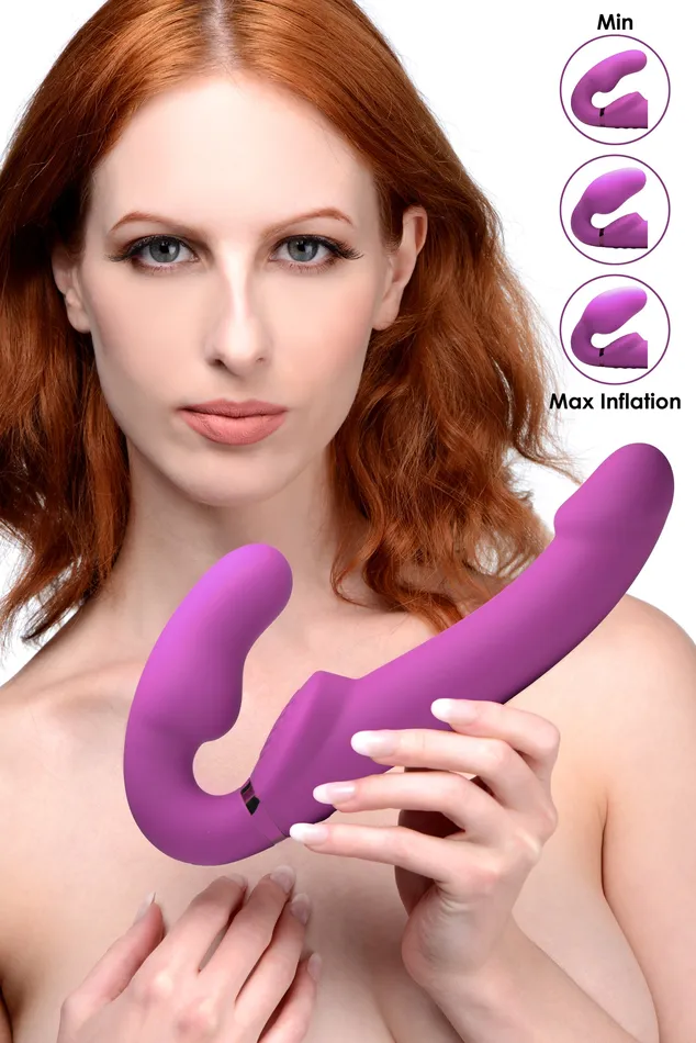 Strap U Female Sex Toys Worlds First Remote Control Inflatable Vibrating Silicone Ergo Fit Strapless StrapOn