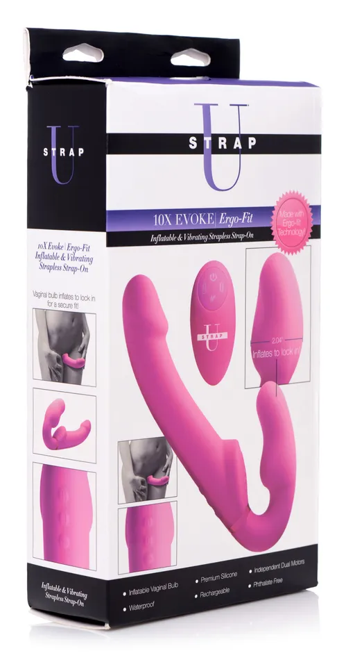 Strap U Female Sex Toys Worlds First Remote Control Inflatable Vibrating Silicone Ergo Fit Strapless StrapOn