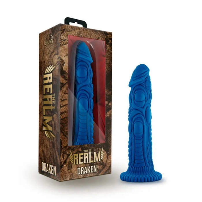 The Realm Draken Lock On Dildo Blue Blush Dildos