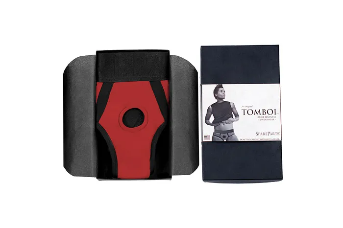 Anal SpareParts SpareParts Tomboi Nylon Harness Briefs BlackRed All Sizes