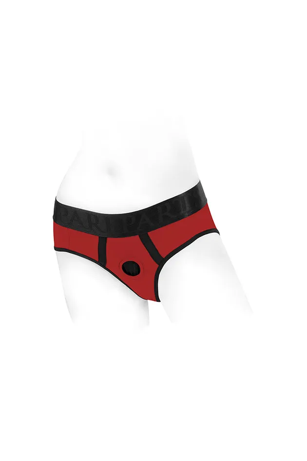 Anal SpareParts SpareParts Tomboi Nylon Harness Briefs BlackRed All Sizes
