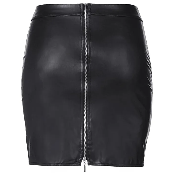 Axami Lingerie Anal Stretch Wetlook Mesh Criss Cross Skirt Black Large