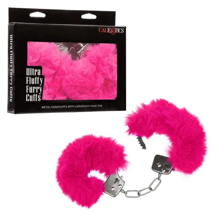 CalExotics CaleXOtics ULTRA FLUFFY FURRY CUFFS Silver Metal Handcuffs with Luxurious PinkFaux Fur Couples CalExotics CaleXOtics ULTRA FLUFFY FURRY CUFFS Silver Metal Handcuffs with Luxurious PinkFaux Fur Couples