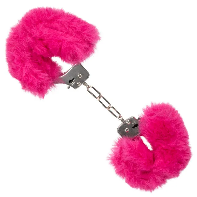 CalExotics CaleXOtics ULTRA FLUFFY FURRY CUFFS Silver Metal Handcuffs with Luxurious PinkFaux Fur Couples