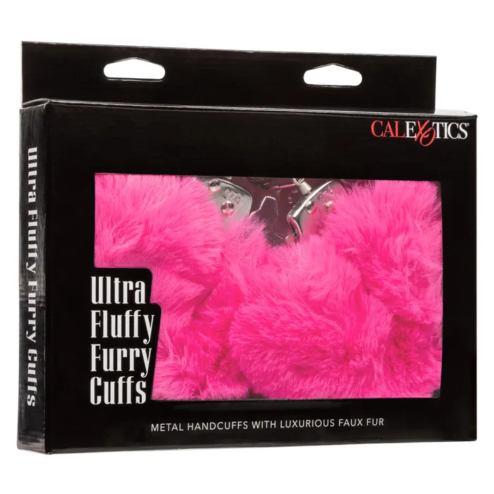 CalExotics CaleXOtics ULTRA FLUFFY FURRY CUFFS Silver Metal Handcuffs with Luxurious PinkFaux Fur Couples
