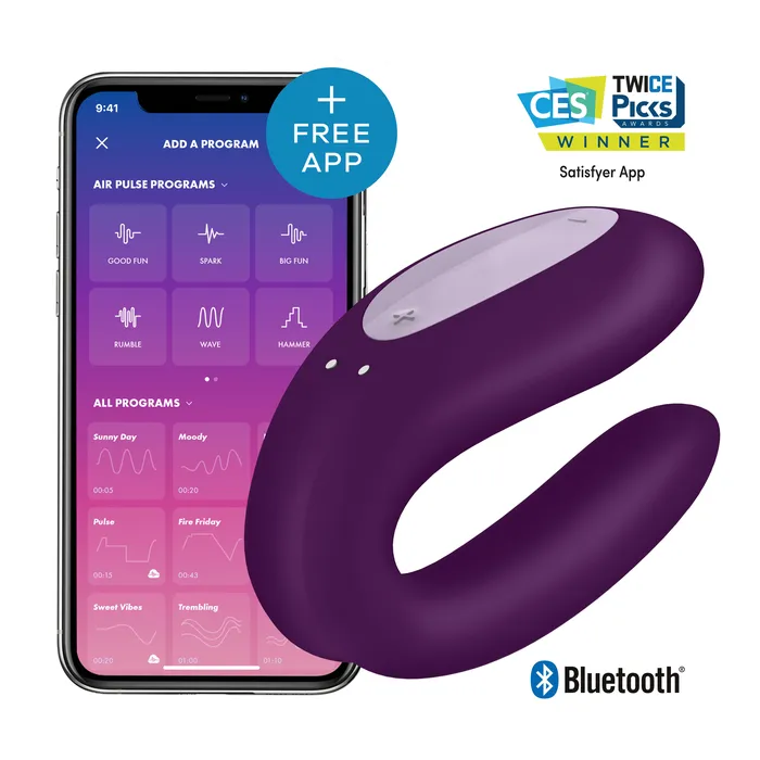 Dildos Satisfyer Double Joy Violet Dildos Satisfyer Double Joy Violet