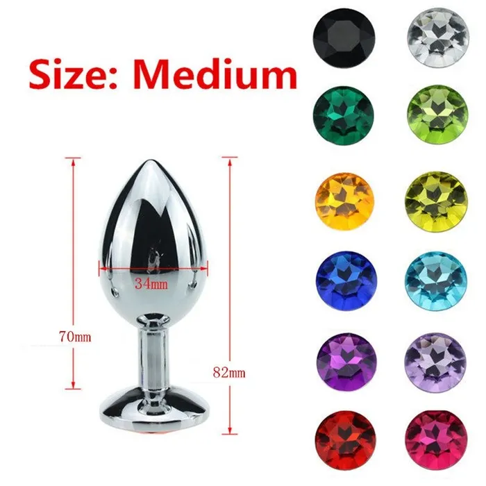 EVEs SECRETS Anal Crystal Anal Butt Plug for Adult Unisex Stainless Steel Prostate Massage Sex Toy