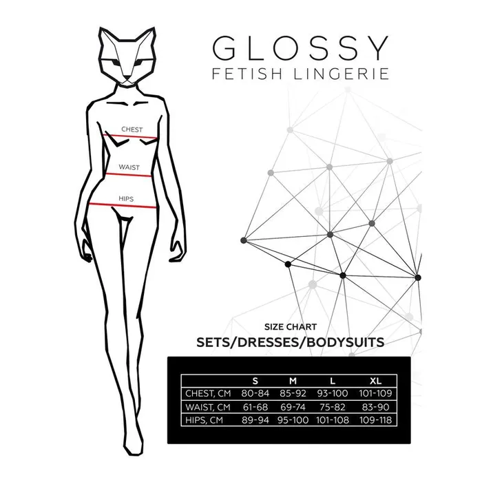 Glossy Anal Glossy Marcia Bodysuit Small Black