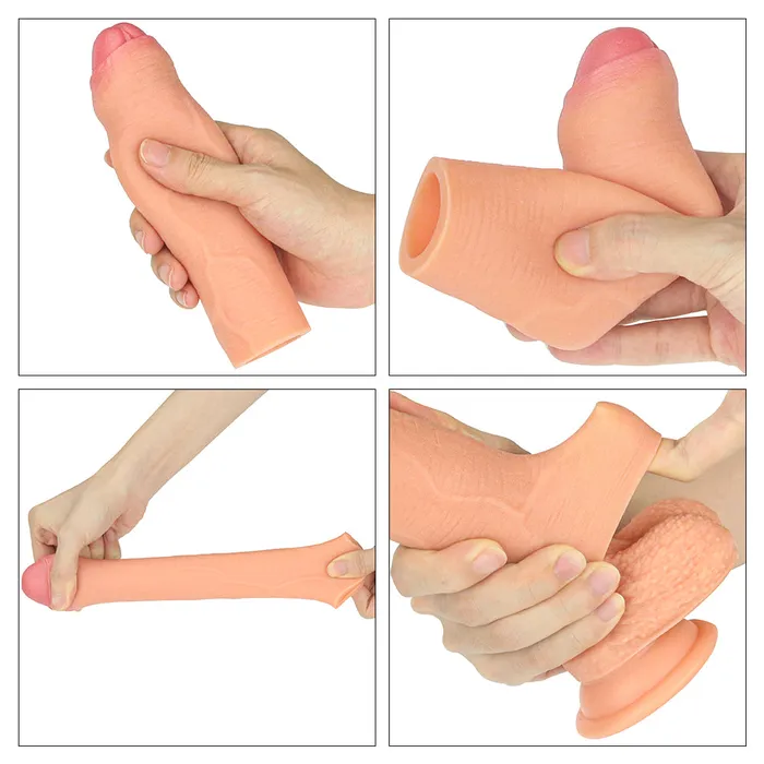 LoveToy Male Sex Toys Penis Sleeve Extender Add 1 Inch Nature Uncircumcised