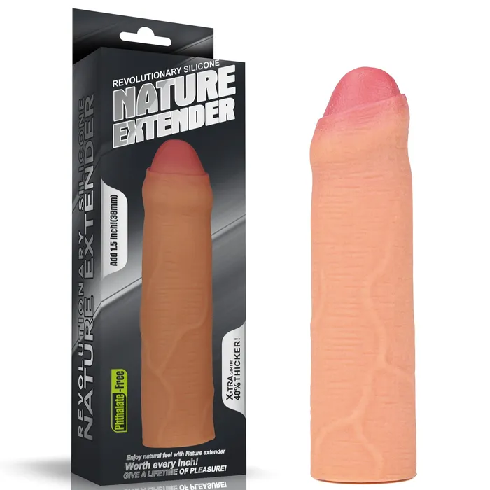 LoveToy Male Sex Toys Penis Sleeve Extender Add 1 Inch Nature Uncircumcised