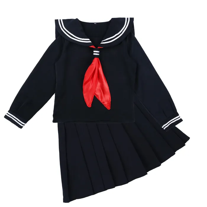 Male Sex Toys EVEs SECRETS US SALE of Cosplay Sailor Uniform Costume Long Sleeve Shirt With Pleated Skirt And Neckerchief