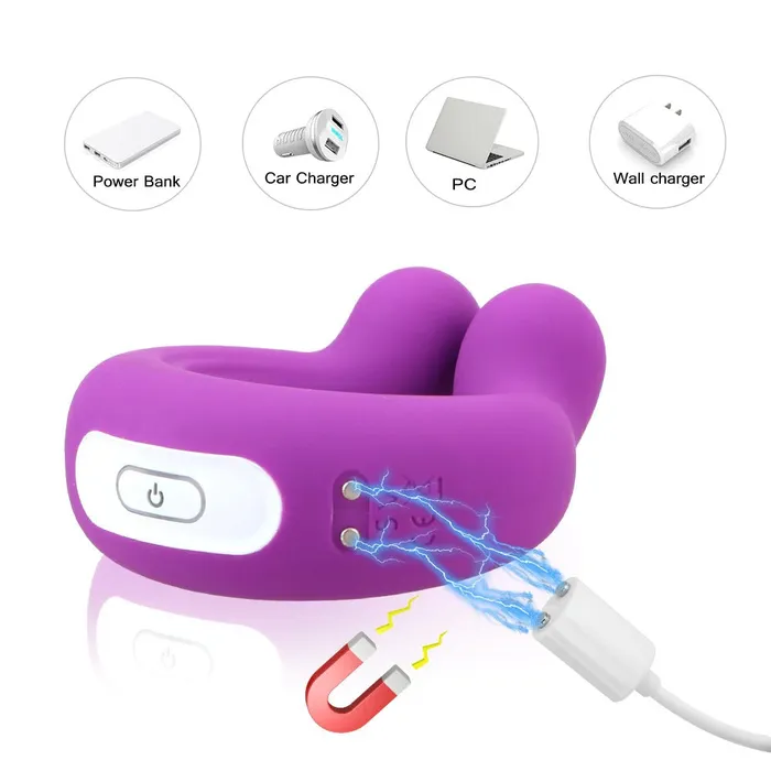 Male Sex Toys EVEs SECRETS Wave Opening Design Cock Ring Massager USB Charging Penis Sex Toys for Men and Couples