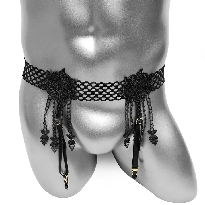 Mens Garter Belts Sexy Lingerie with Floral Suspenders Erotic Nightwear for Male EVEs SECRETS Male Sex Toys Mens Garter Belts Sexy Lingerie with Floral Suspenders Erotic Nightwear for Male EVEs SECRETS Male Sex Toys