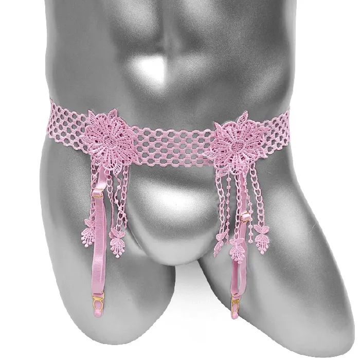 Mens Garter Belts Sexy Lingerie with Floral Suspenders Erotic Nightwear for Male EVEs SECRETS Male Sex Toys