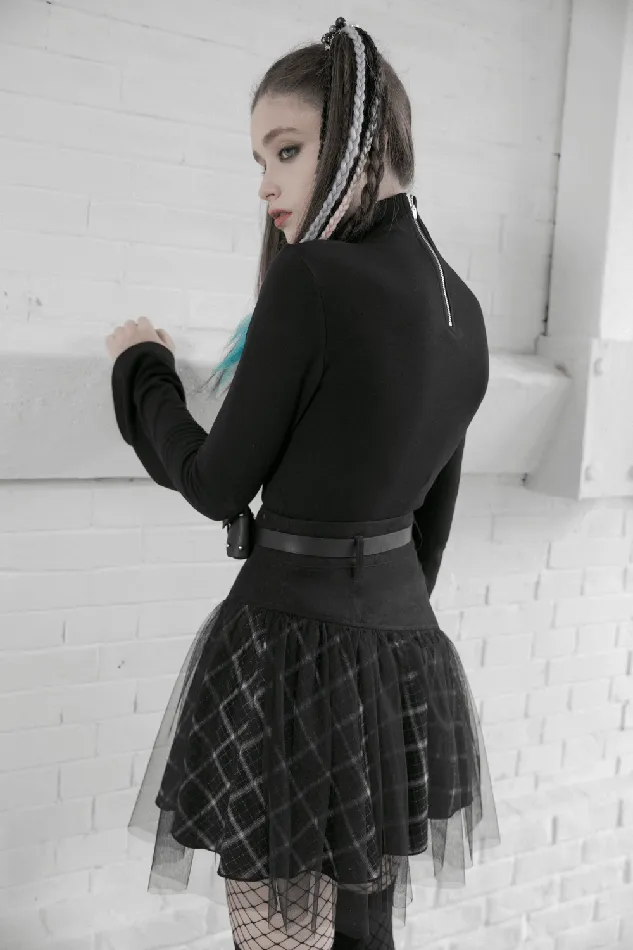 Punkinspired HighWaist Plaid and Tulle Edgy Mini Skirt EVEs SECRETS Vibrators
