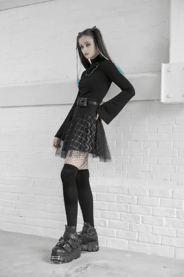 Punkinspired HighWaist Plaid and Tulle Edgy Mini Skirt EVEs SECRETS Vibrators